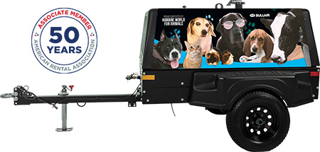 Sullair 185 portable air compressor with Humane World for Animals canopy