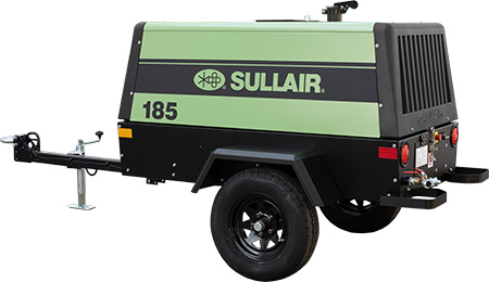 Sullair 185 Tier 3 portable diesel air compressor
