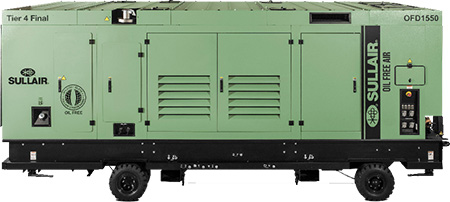 Sullair OFD1550 T4F portable diesel oil free air compressor