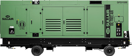 Sullair OFD1550 Tier 3 Oil Free portable diesel air compressor