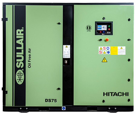 Sullair DS75V rotary screw oil free air compresor