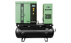 Sullair ShopTek ST4 tank mounted rotary screw shop air compressor